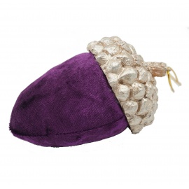 Ghianda Velluto Rosso, Imbottita, 7x7x12 cm