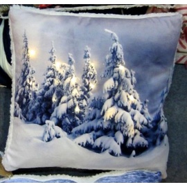 Cuscino con LED a Batteria, 45x45 cm, Candele