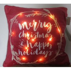 Cuscino con LED a Batteria, 45x45 cm, Alberi Innevati