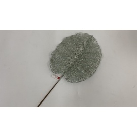 Fiore Natalizio, Foglia Glitter Menta 63cm 
