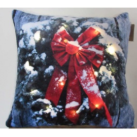 Cuscino con LED a Batteria, 45x45 cm, Merry Christams