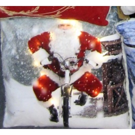 Cuscino con LED a Batteria, 45x45 cm, Fiocco Rosso