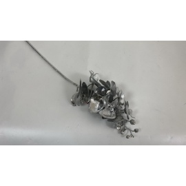 Fiore Natalizio, Ramo Phalenopsis Argento Metalizzato 100cm 