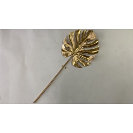 Fiore Natalizio, Foglia Filodendro Oro 70cm