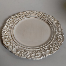 Sottopiatto Raggi di Sole, Bordi Irregolari, 33 cm, Argento Lucido