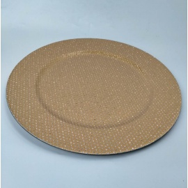 Sottopiatto Liscio, 33 cm, Oro Effetto Swarowski