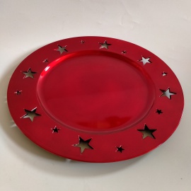 Sottopiatto Bordo con Stelle, 33 cm, Argento