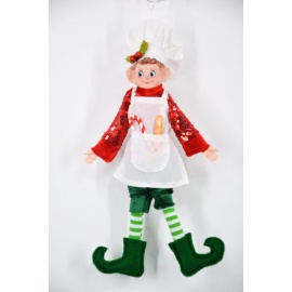 Elfo, Verde, Rosso e Bianco, 30 cm