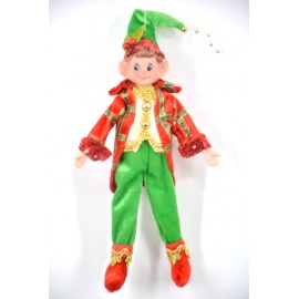 Elfo Cuoco, Verde, Rosso e Bianco, 30 cm