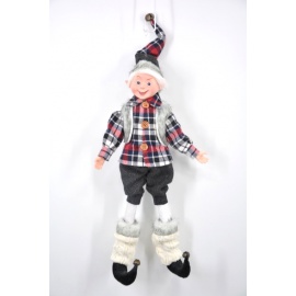 Elfo, Bianco e Rosso a Quadri, 30 cm