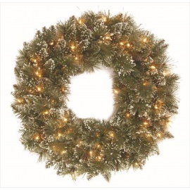 Corona Natalizia Brinata con Pigne e 50Led, diam. 75cm 