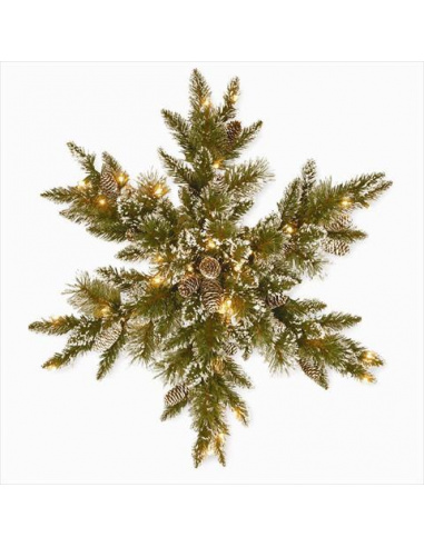 Corona Natalizia A fiocco di neve con pigne, 81cm