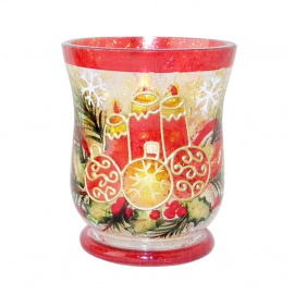 Portacandela in Vetro, Albero, 9x11 cm