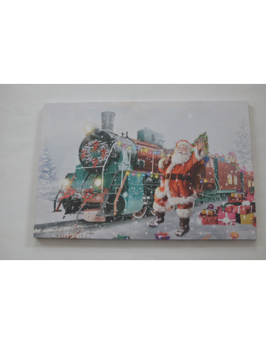 Quadro Luminoso, Babbo con il treno 40 x 60cm