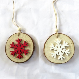 Ornamento da appendere in legno, Decoro Renna, 8 cm, Assortito