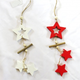 Ornamento da appendere in Legno, Decoro Cerchio con Renna, 9 cm, Assortito