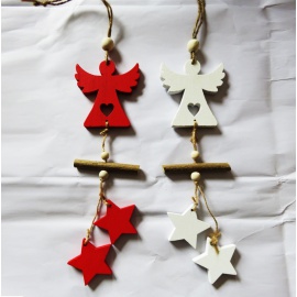 Ornamento da appendere in Legno, 3 Stelle, 27 cm, Assortito