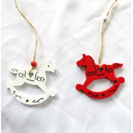 Ornamento da appendere in Legno, Sfera XMAS, 9 cm, Assortito