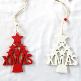 Ornamento da appendere in Legno, Fiocco di Neve, 10 cm, Assortito