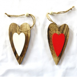 Ornamento da appendere in Legno, Albero Base Naturale, 15 cm, Assortito