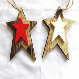 Ornamento da appendere in Legno, Cuore Base Naturale, 15 cm, Assortito