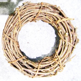Corona Natalizia Radici di Salice, 25 cm