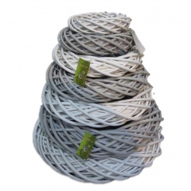 Corona Natalizia Intrecciata, 35 cm, Bianca