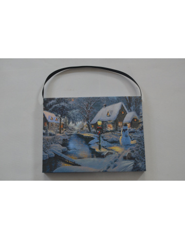 Quadro Luminoso, Casette, Ruscello e Pupazzi 40 x 60cm