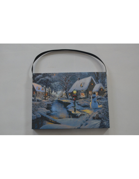 Quadro Luminoso, Casette, Ruscello e Pupazzi 40 x 60cm