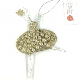 Ballerina Acrilico, Glitter Champagne, 14 cm