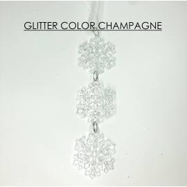 Ballerina Acrilico con fiore, Glitter Champagne, 13 cm 2