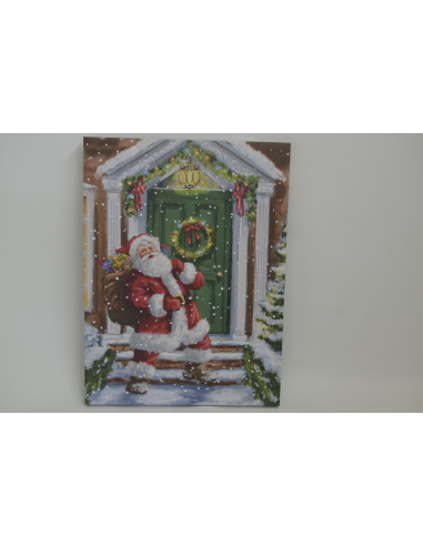 Quadro Luminoso, Babbo davanti alla porta 30x40 cm 