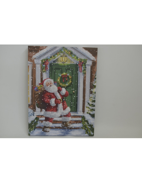 Quadro Luminoso, Babbo davanti alla porta 30x40 cm 