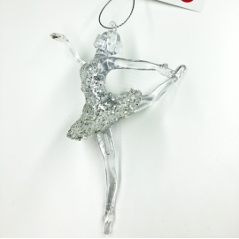 Ballerina Acrilico, Glitter Champagne, 14 cm