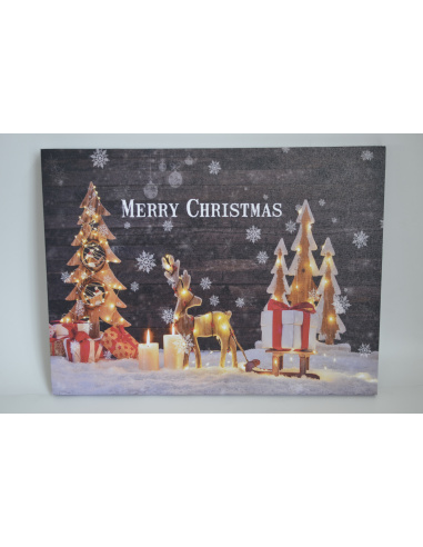 Quadro Luminoso, Sfondo Merry Christmas 30x40 cm 