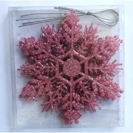 Box 4 Fiocchi di Neve Acrilico, Glitter Argento, 12,5 cm  2