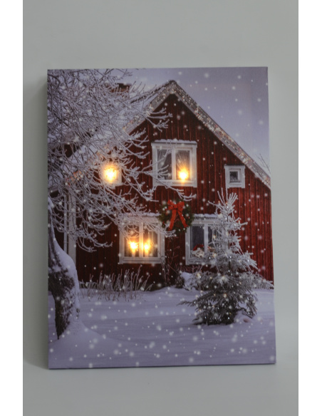 Quadro Luminoso, Casa rossa 30x40 cm 