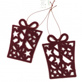 Fiocco di Neve, Velluto Bordeaux, 13 cm