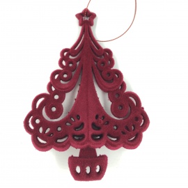 Coppia di Pacchi Regalo, Velluto Bordeaux, 8 cm