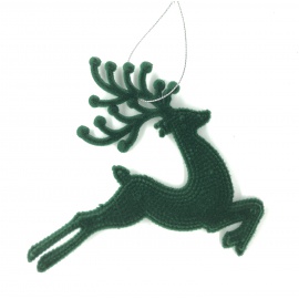 Renna che salta, Velluto Bordeaux, 15 cm