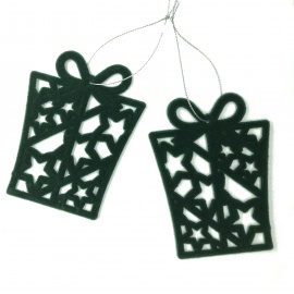 Coppia di Pacchi Regalo, Velluto Bordeaux, 8 cm