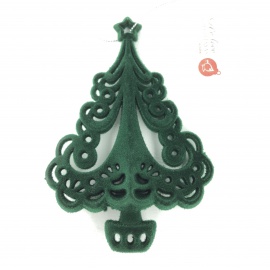 Albero Ricamato, Velluto Bordeaux, 14,5 cm
