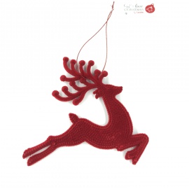 Renna che salta, Velluto Verde, 15 cm