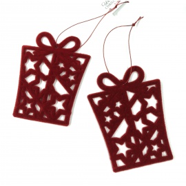 Coppia di Pacchi Regalo, Velluto Verde, 8 cm