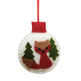 Albero Ricamato, Velluto Rosso, 14,5 cm