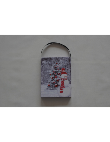 Quadro Luminoso, pupazzo di neve 20x15 cm 
