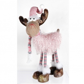 Renna Dondolina, Vestito Rosa, 75 cm