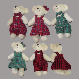 Pupazzetto con vestito scozzese, 19 cm, Assortito