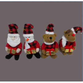 Orsetto con Vestito scozzese, 15 cm, Assortito