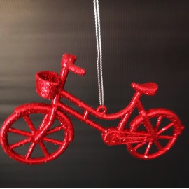 Libellula Acrilico, Glitter Rossi, cm 10